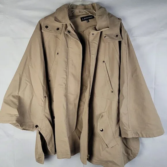 Vintage J. Peterman Cotton blend Ladies Poncho Western Casual RN 77608 Sz M\L - Picture 1 of 4